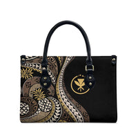 Hawaii Pineapple Brown Tribal Pattern Leather Bag - Polynesian Pride