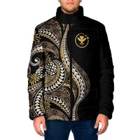 Hawaii Pineapple Brown Tribal Pattern Padded Jacket - Polynesian Pride