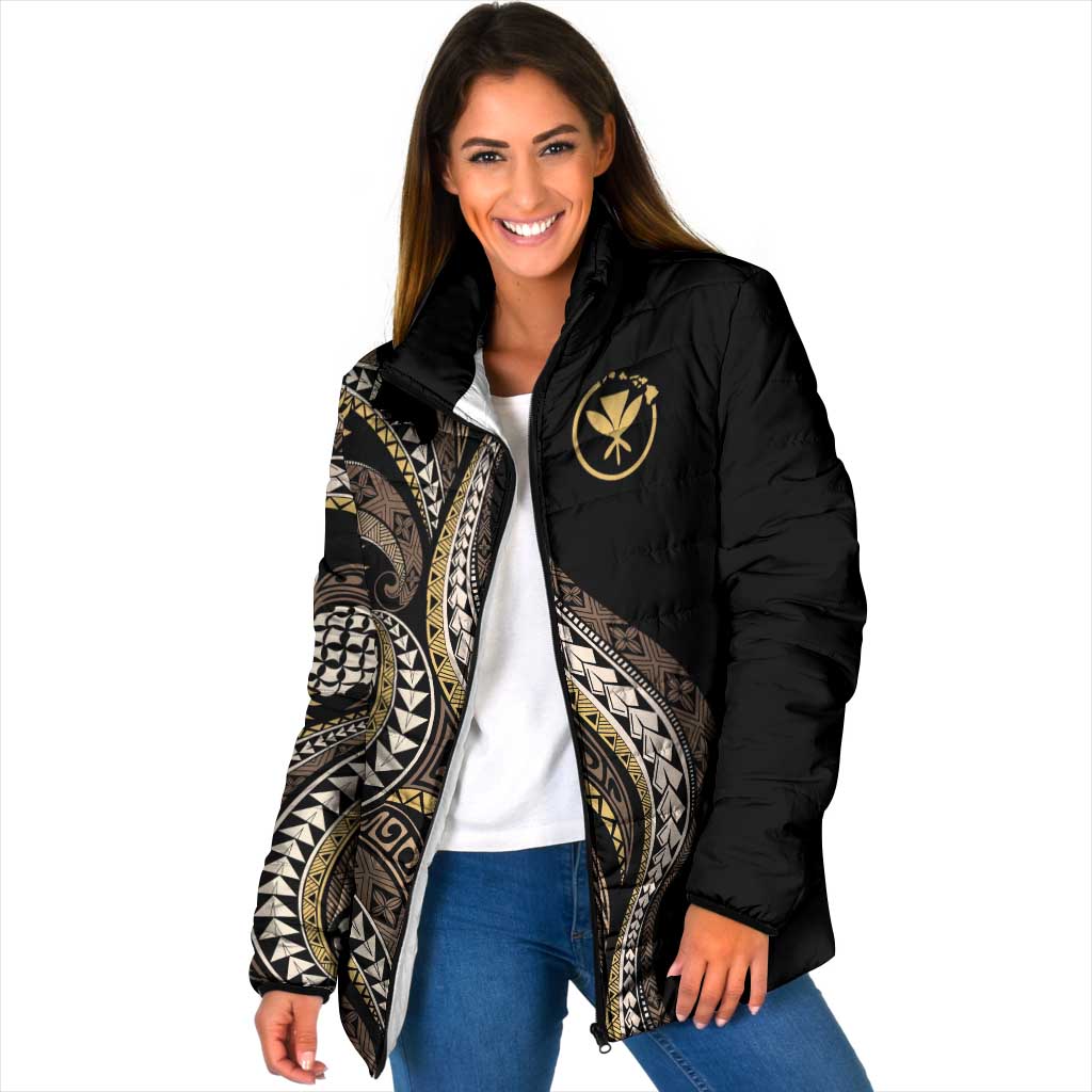 Hawaii Pineapple Brown Tribal Pattern Padded Jacket - Polynesian Pride