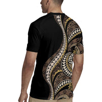 Hawaii Pineapple Brown Tribal Pattern Rugby Jersey - Polynesian Pride