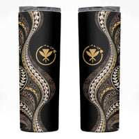 Hawaii Pineapple Brown Tribal Pattern Skinny Tumbler - Polynesian Pride