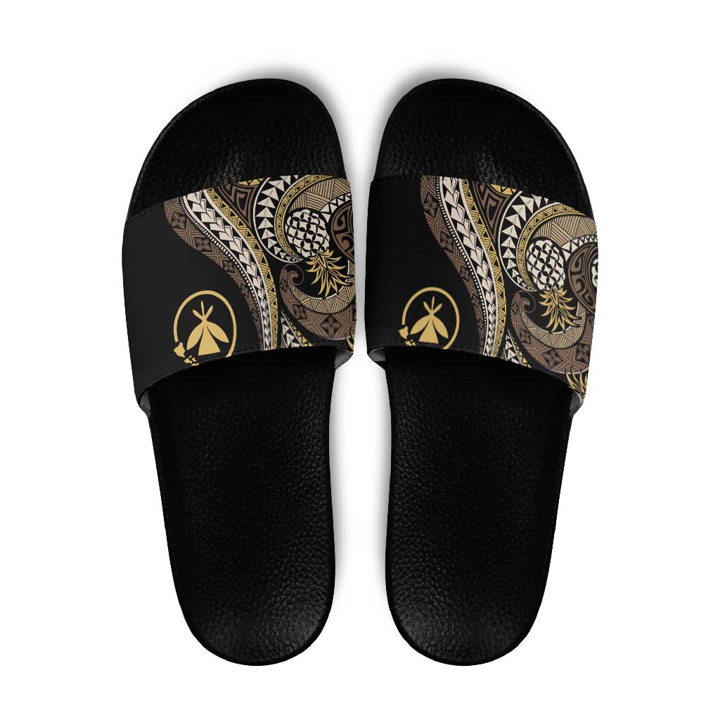 Hawaii Pineapple Brown Tribal Pattern Slide Sandals - Polynesian Pride