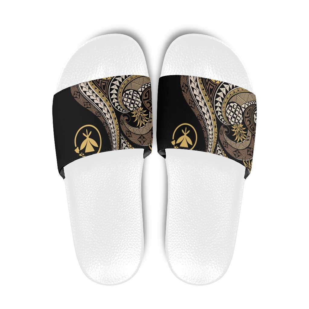 Hawaii Pineapple Brown Tribal Pattern Slide Sandals LT01 Brown - Polynesian Pride