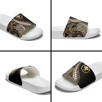 Hawaii Pineapple Brown Tribal Pattern Slide Sandals LT01 - Polynesian Pride