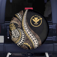 Hawaii Pineapple Brown Tribal Pattern Spare Tire Cover - Polynesian Pride