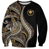 Hawaii Pineapple Brown Tribal Pattern Sweatshirt - Polynesian Pride