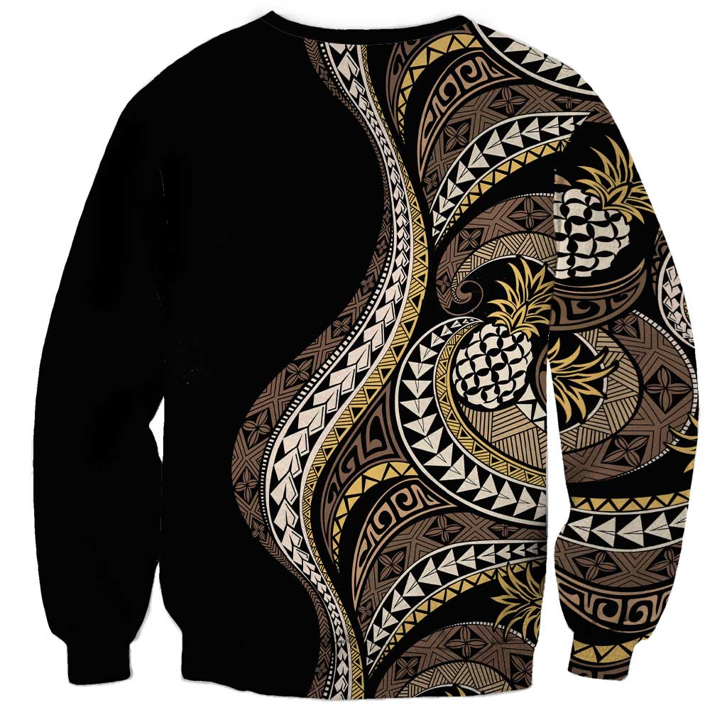 Hawaii Pineapple Brown Tribal Pattern Sweatshirt - Polynesian Pride