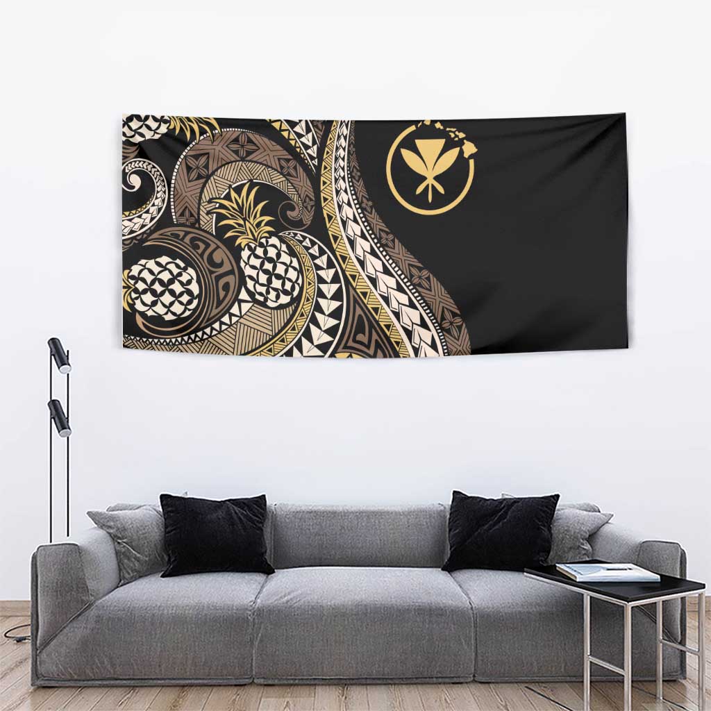 Hawaii Pineapple Brown Tribal Pattern Tapestry LT01 - Polynesian Pride