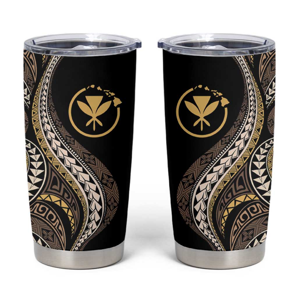 Hawaii Pineapple Brown Tribal Pattern Tumbler Cup - Polynesian Pride