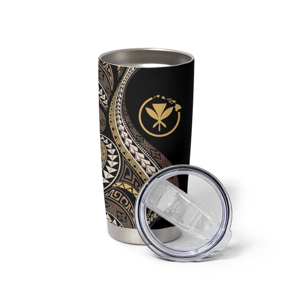 Hawaii Pineapple Brown Tribal Pattern Tumbler Cup - Polynesian Pride