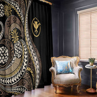 Hawaii Pineapple Brown Tribal Pattern Window Curtain LT01 - Polynesian Pride