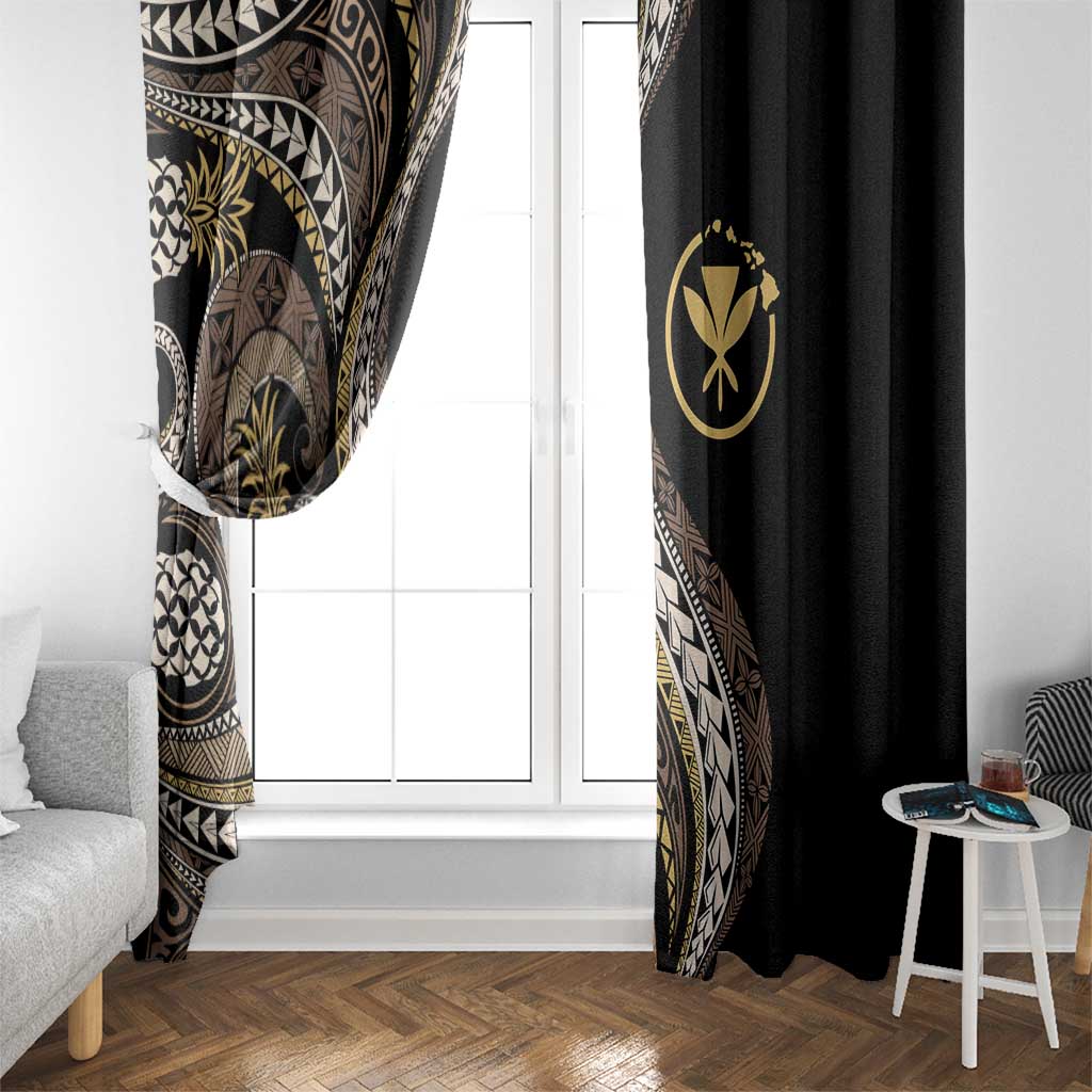 Hawaii Pineapple Brown Tribal Pattern Window Curtain LT01 - Polynesian Pride