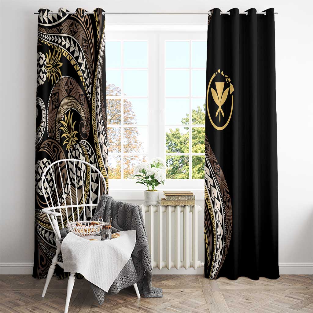 Hawaii Pineapple Brown Tribal Pattern Window Curtain LT01 - Polynesian Pride
