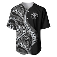 Hawaii Pineapple Gray Scale Tribal Pattern Baseball Jersey - Polynesian Pride