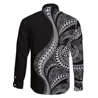 Hawaii Pineapple Gray Scale Tribal Pattern Family Matching Puletasi and Hawaiian Shirt - Polynesian Pride