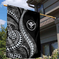 Hawaii Pineapple Gray Scale Tribal Pattern Garden Flag - Polynesian Pride