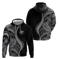 Hawaii Pineapple Gray Scale Tribal Pattern Hoodie - Polynesian Pride
