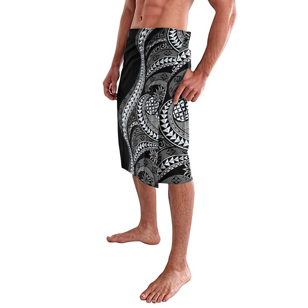 Hawaii Pineapple Gray Scale Tribal Pattern Lavalava - Polynesian Pride