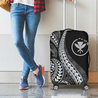 Hawaii Pineapple Gray Scale Tribal Pattern Luggage Cover - Polynesian Pride