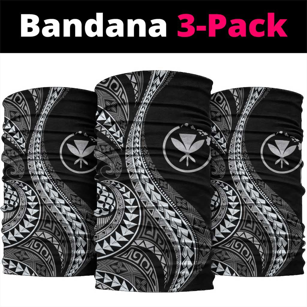 Hawaii Pineapple Gray Scale Tribal Pattern Neck Gaiter LT01 package One Size: 25*50cm Black - Polynesian Pride
