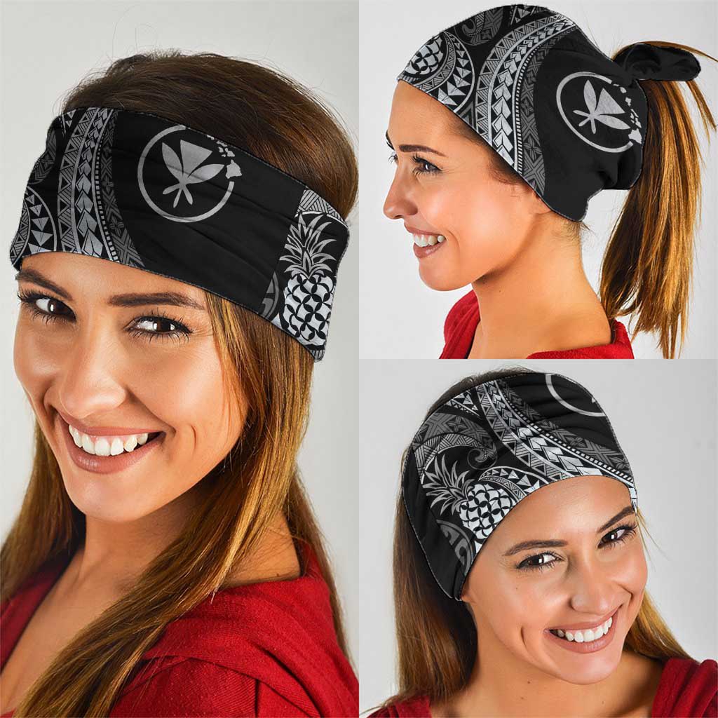 Hawaii Pineapple Gray Scale Tribal Pattern Neck Gaiter LT01 - Polynesian Pride