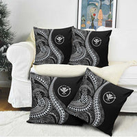 Hawaii Pineapple Gray Scale Tribal Pattern Pillow Cover - Polynesian Pride