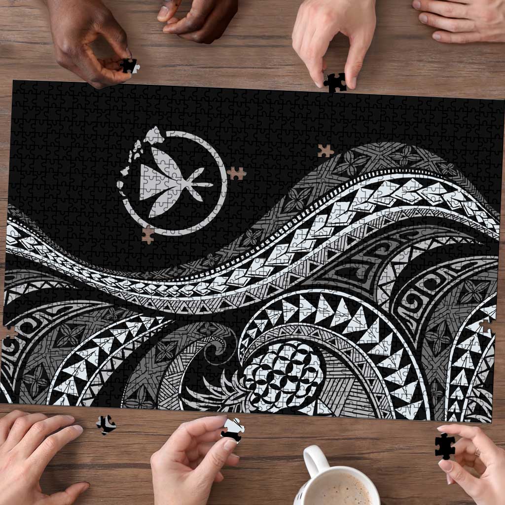 Hawaii Pineapple Gray Scale Tribal Pattern Puzzle LT01 - Polynesian Pride