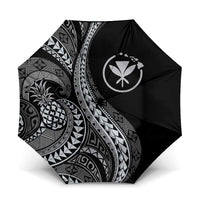 Hawaii Pineapple Gray Scale Tribal Pattern Umbrella - Polynesian Pride
