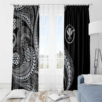 Hawaii Pineapple Gray Scale Tribal Pattern Window Curtain LT01 - Polynesian Pride