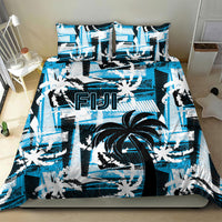 Fijian Rugby Bedding Set Grunge Palm Stylized LT01 - Polynesian Pride