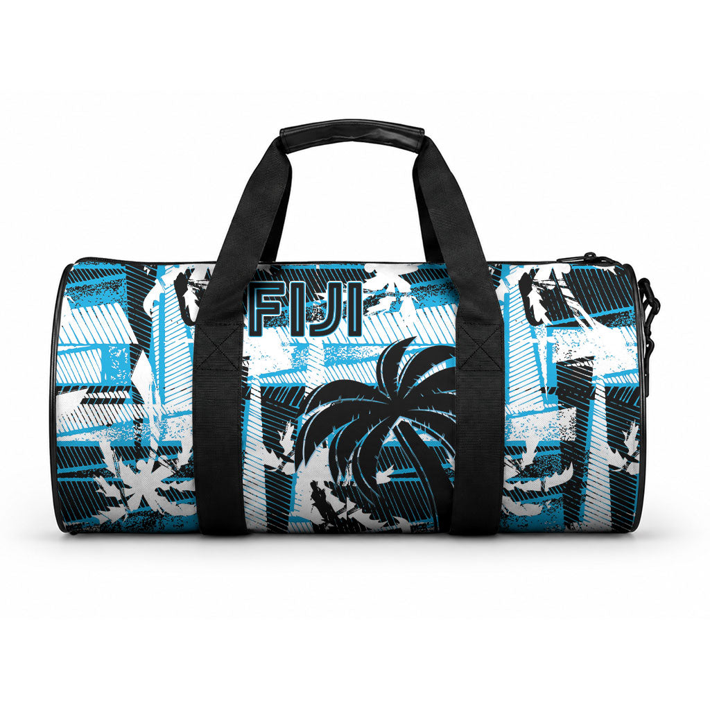 Fijian Rugby Duffle Bag Grunge Palm Stylized LT01 One size Blue - Polynesian Pride