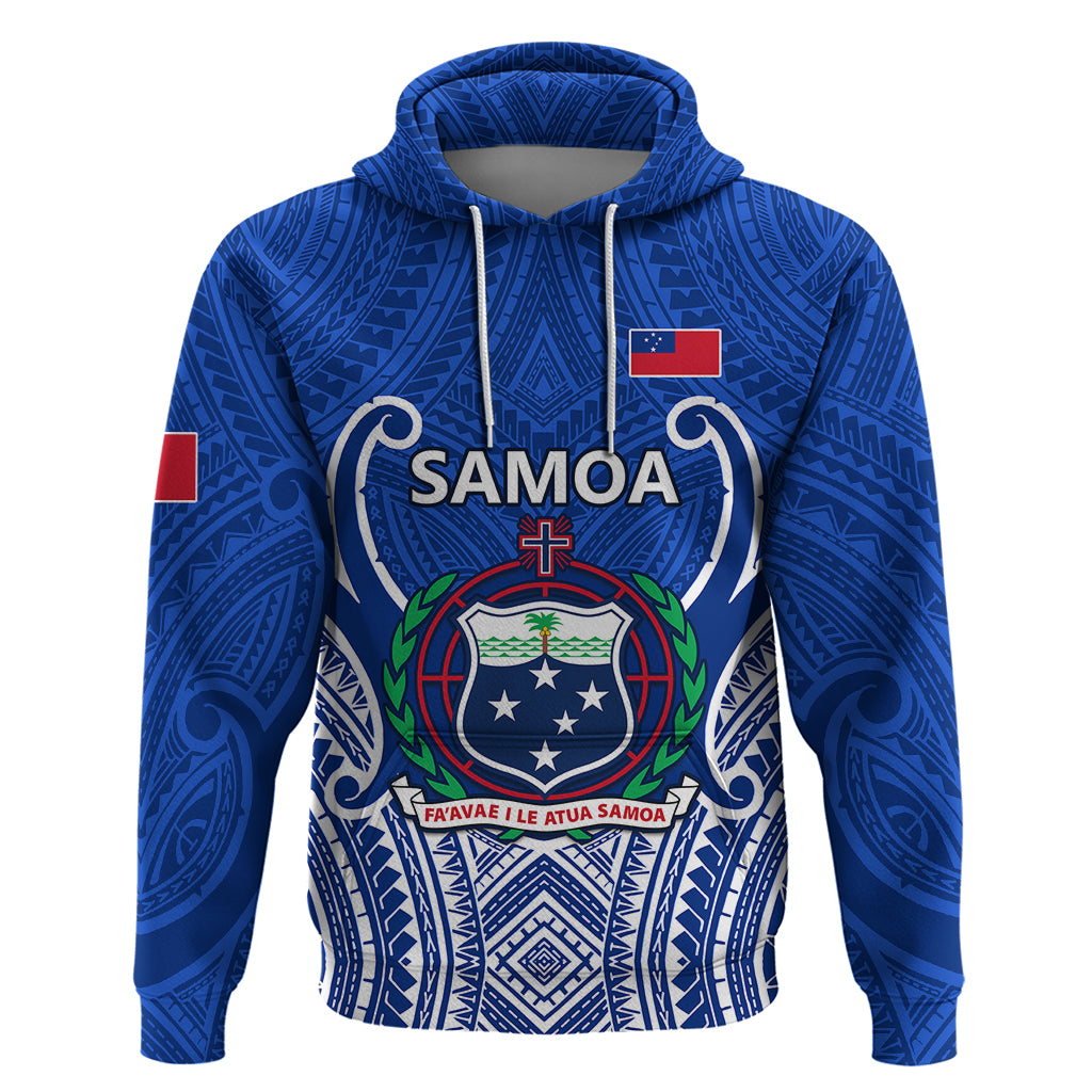 Custom Samoa Rugby Hoodie Manu Samoa Go 2023 World Cup LT01 Pullover Hoodie Blue - Polynesian Pride