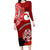 New Zealand ANZAC Waitangi Day Family Matching Long Sleeve Bodycon Dress and Hawaiian Shirt Lest We Forget Soldier Tiki Maori Style LT03 Mom's Dress Red - Polynesian Pride