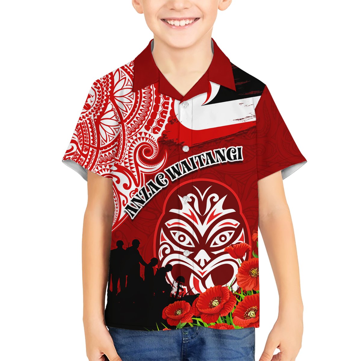 New Zealand ANZAC Waitangi Day Hawaiian Shirt Lest We Forget Soldier Tiki Maori Style LT03 - Polynesian Pride