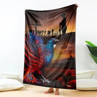 New Zealand Tui Bird Soldier ANZAC Blanket Lest We Forget LT03