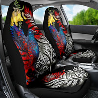 New Zealand Kohwhai Tui Bird Car Seat Cover Silver Fern Version LT03 - Polynesian Pride