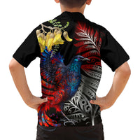 New Zealand Kohwhai Tui Bird Family Matching Summer Maxi Dress and Hawaiian Shirt Silver Fern Version LT03 - Polynesian Pride
