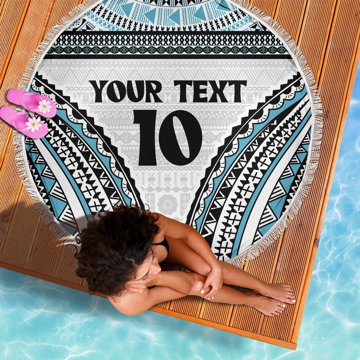 Custom Flying Fijians Rugby Beach Blanket Tapa Tribal Cloth