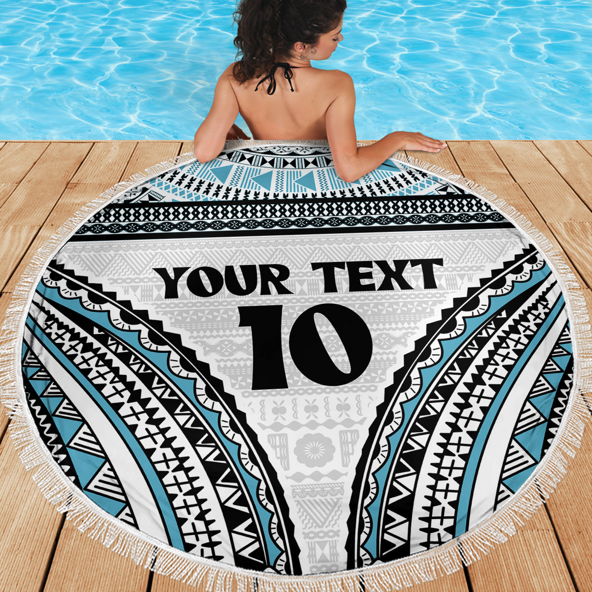 Custom Flying Fijians Rugby Beach Blanket Tapa Tribal Cloth