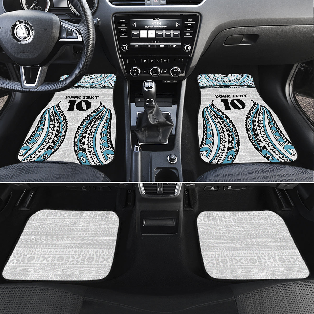 Custom Flying Fijians Rugby Car Mats Tapa Tribal Cloth