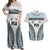 Custom Flying Fijians Rugby Couples Matching Off Shoulder Maxi Dress and Hawaiian Shirt Tapa Tribal Cloth LT03 White - Polynesian Pride