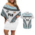 Custom Flying Fijians Rugby Couples Matching Off Shoulder Short Dress and Hawaiian Shirt Tapa Tribal Cloth LT03 White - Polynesian Pride