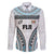 Custom Flying Fijians Rugby Family Matching Off Shoulder Short Dress and Hawaiian Shirt Tapa Tribal Cloth LT03 Dad's Shirt - Long Sleeve White - Polynesian Pride