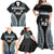 Custom Flying Fijians Rugby Family Matching Off Shoulder Maxi Dress and Hawaiian Shirt Tapa Tribal Cloth Black Color LT03 - Polynesian Pride