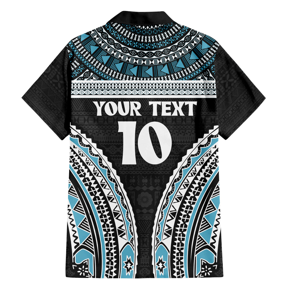 Custom Flying Fijians Rugby Family Matching Summer Maxi Dress and Hawaiian Shirt Tapa Tribal Cloth Black Color LT03 - Polynesian Pride