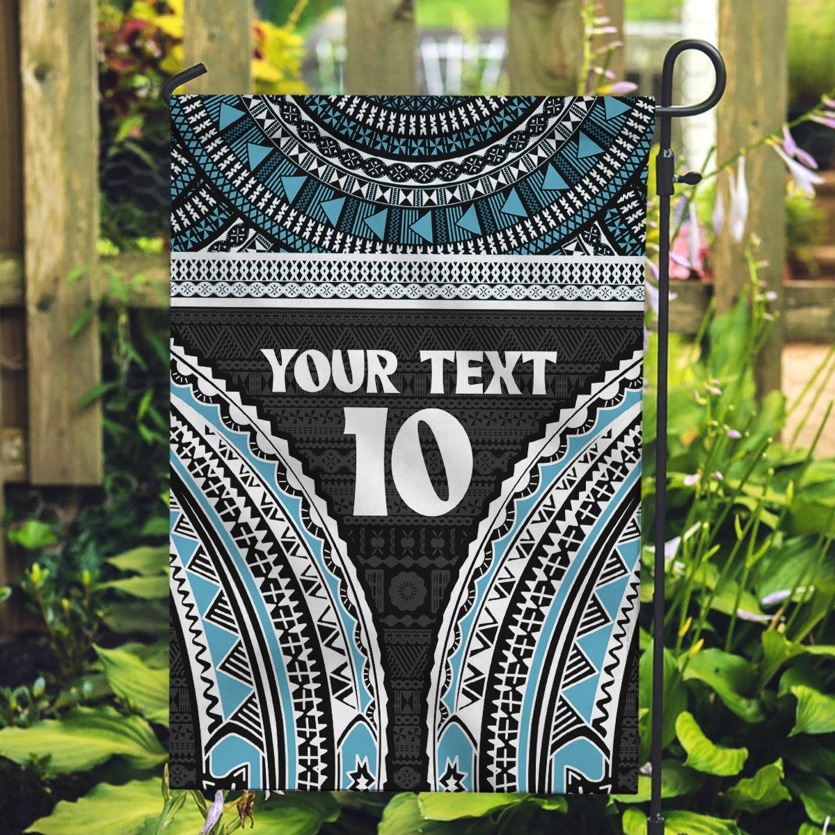 Custom Flying Fijians Rugby Garden Flag Tapa Tribal Cloth Black Color LT03 Garden Flag Black - Polynesian Pride