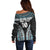 Custom Flying Fijians Rugby Off Shoulder Sweater Tapa Tribal Cloth Black Color LT03 - Polynesian Pride