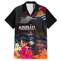 Kiribati Independence Day Family Matching Summer Maxi Dress and Hawaiian Shirt Frigatebird and Plumeria Hibiscus Flower