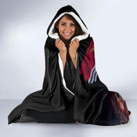 Personalised Kiribati Independence Day Hooded Blanket Frigatebird and Plumeria Hibiscus Flower