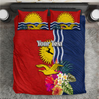 Personalised Kiribati Independence Day Bedding Set Kiribati Map With Flag Color LT03 Red - Polynesian Pride